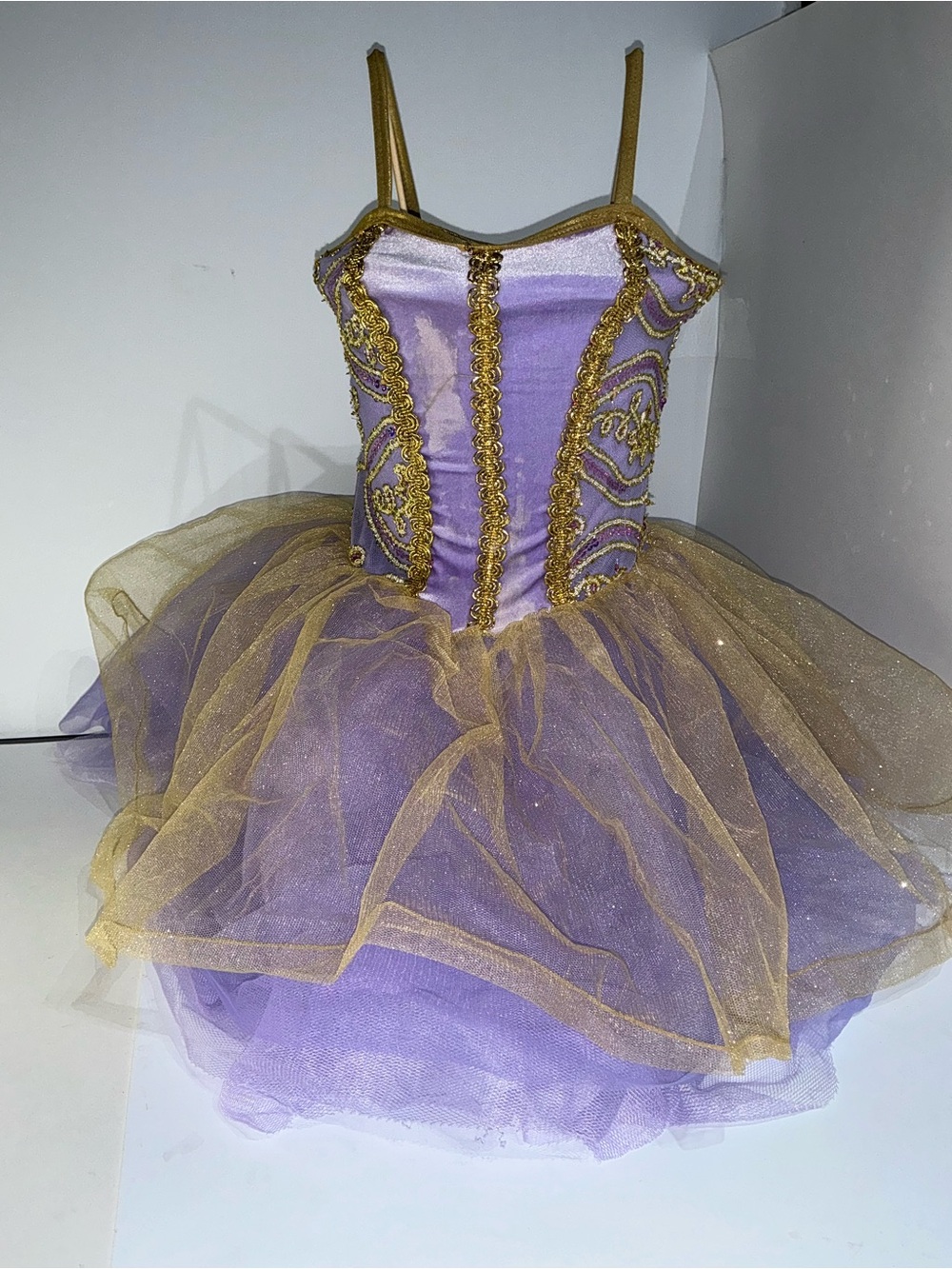 3T/4TGirls Boutique Sequence premium lilac/Gold Tulle Princess Costume Dress